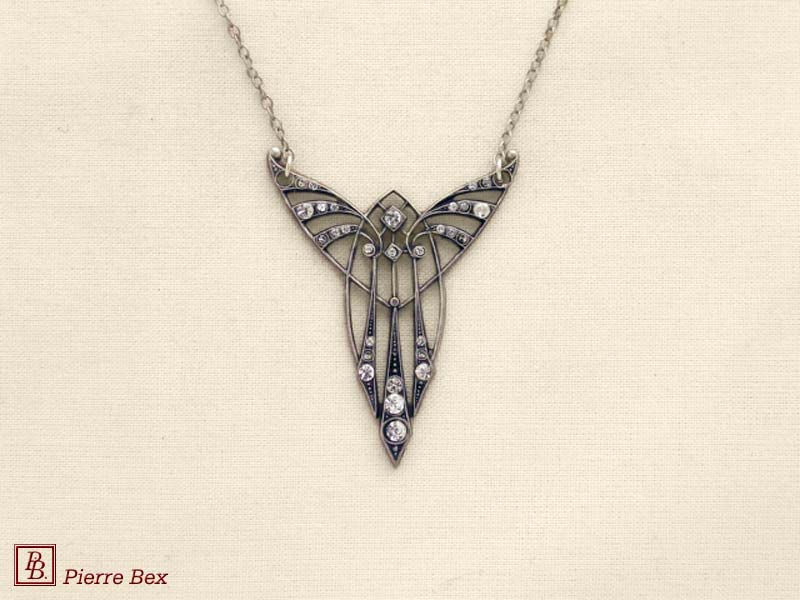 Pierre Bex Art-Deco Halskette mit Straß 45324-08