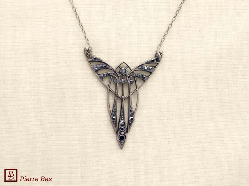 Pierre Bex Art-Deco Halskette mit Straß 45324-08A