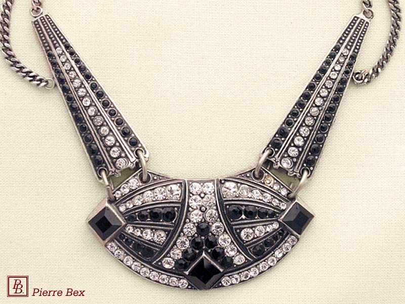 Pierre Bex Art-Deco Halskette mit Straß 45443-02