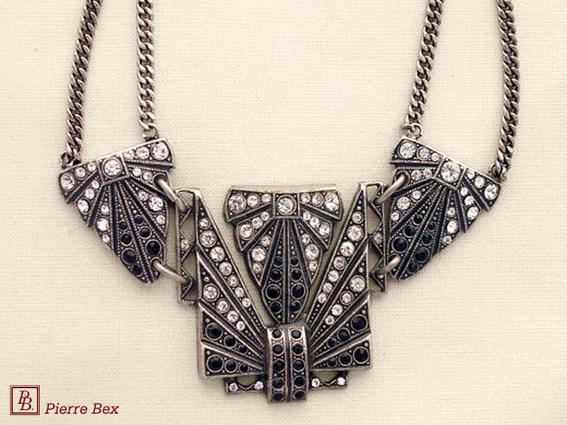 Pierre Bex Art-Deco Halskette mit Straß 45443-07