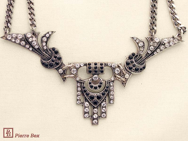 Pierre Bex Art-Deco Halskette mit Straß 45443-09