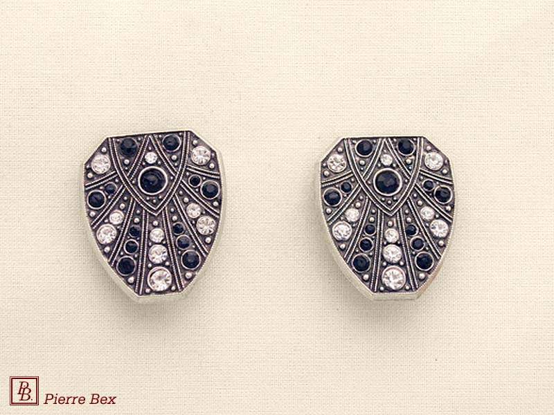 Pierre Bex Art-Deco earclips with rhinestones 45565-01