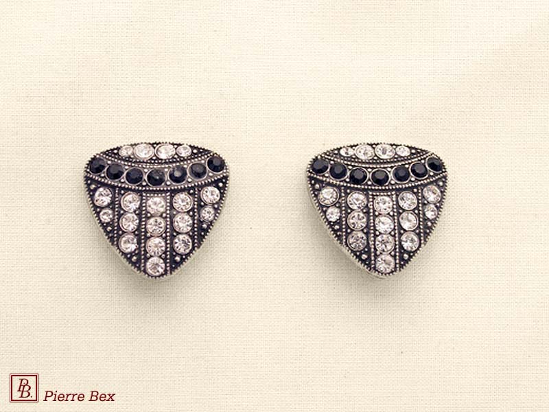 Pierre Bex Art-Deco earclips with rhinestones 45565-08
