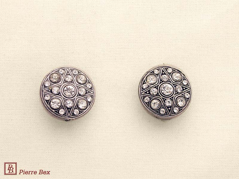 Pierre Bex Art-Deco earclips with rhinestones 45565-14