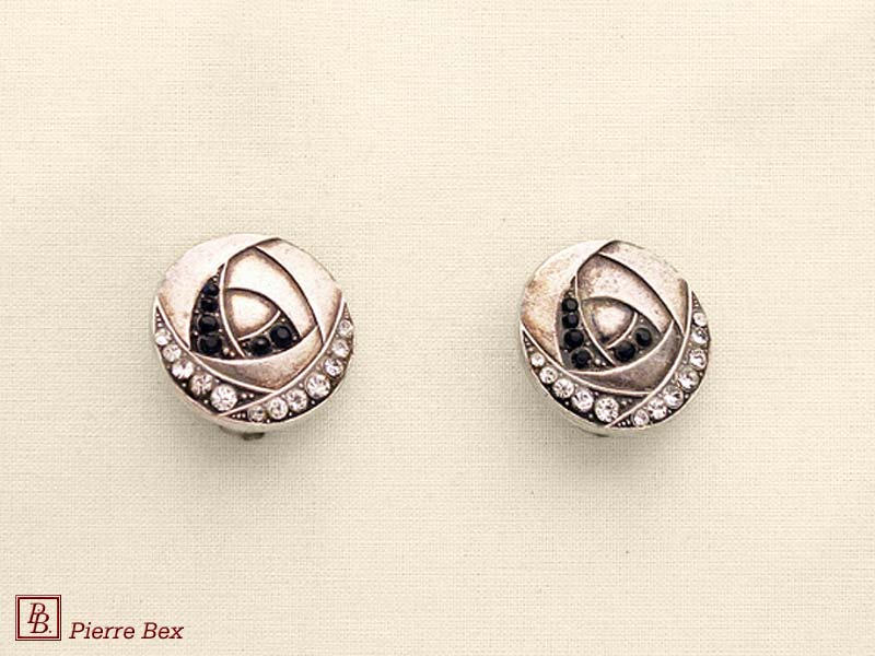 Pierre Bex Art-Deco earclips with rhinestones 45565-15