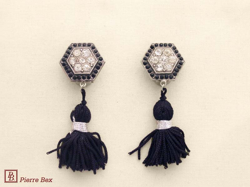 Pierre Bex Art-Deco earclips with rhinestones 45575-01
