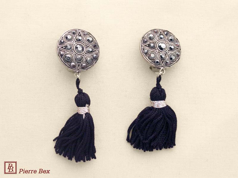 Pierre Bex Art-Deco earclips with rhinestones 45575-04A