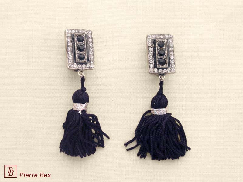 Pierre Bex Art-Deco earclips with rhinestones 45575-05