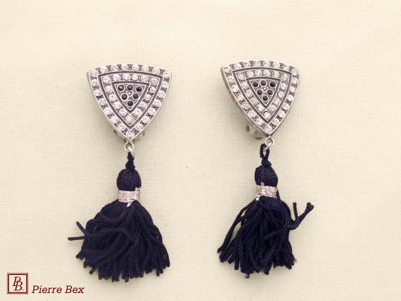 Pierre Bex Art-Deco earclips with rhinestones 45575-07