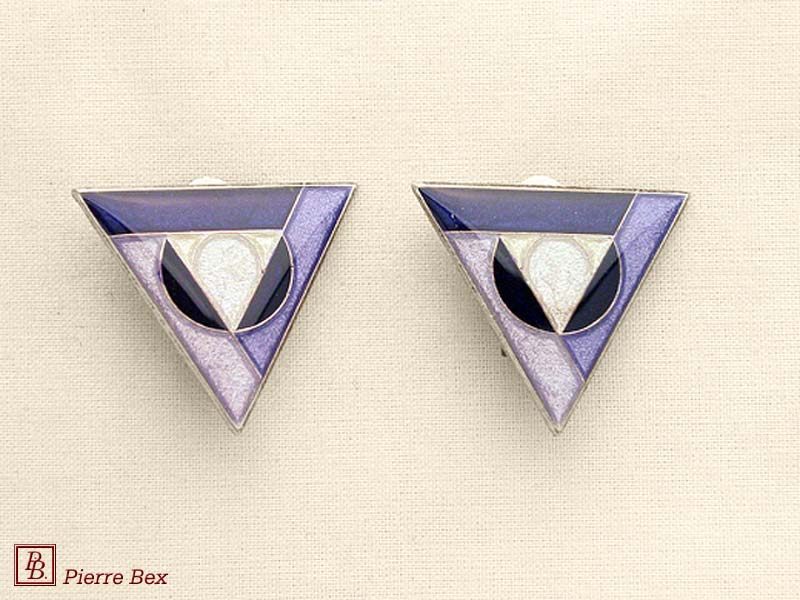 Pierre Bex Art-Deco Ohrklipse Email 48185-01