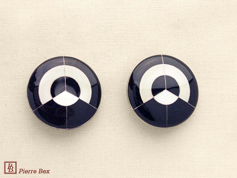 Pierre Bex Art-Deco Ohrklipse Email 48185-02