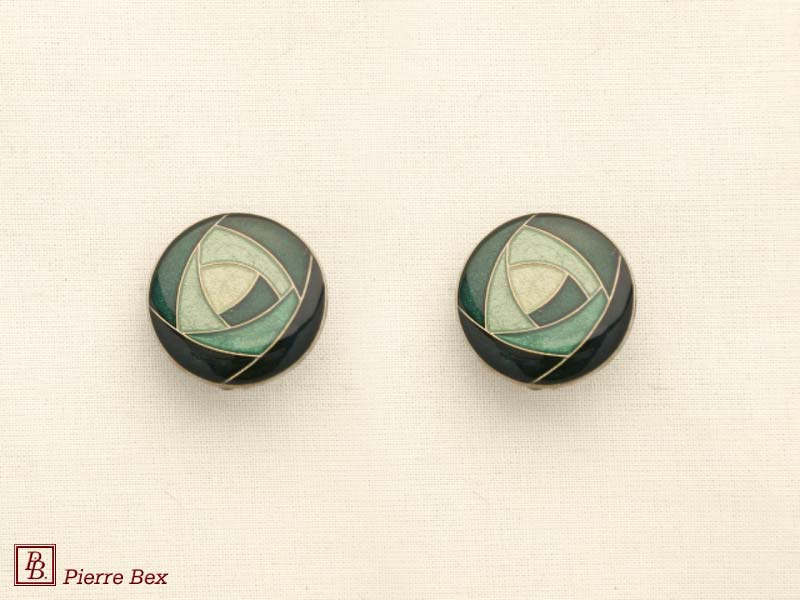Pierre Bex Art-Deco Ohrklipse Email 48185-05