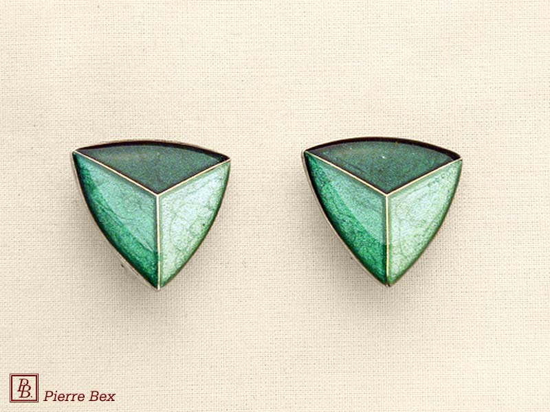 Pierre Bex Art-Deco Ohrklipse Email 48185-06