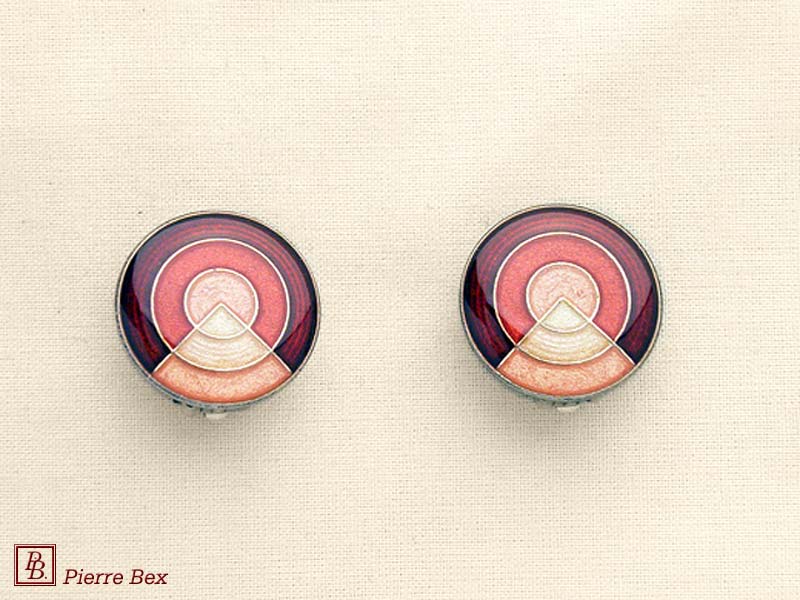 Pierre Bex Art-Deco Ohrklipse Email 48185-11