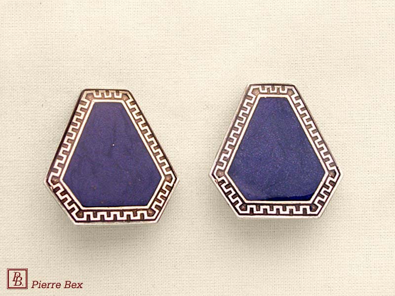 Pierre Bex Art-Deco Ohrklipse Email 48185-14